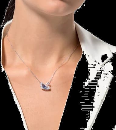 Collier Swarovski Dancing Swan pendentif cygne en métal rhodié vue 4