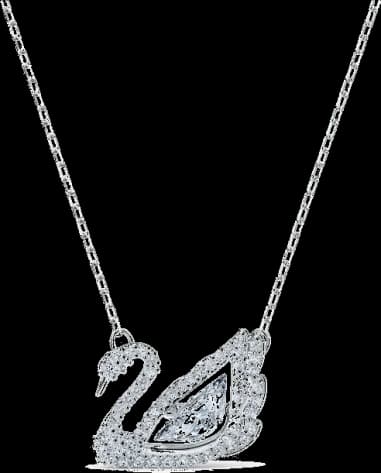 Swarovski Dancing Swan necklace swan pendant in rhodium-plated metal vue 4