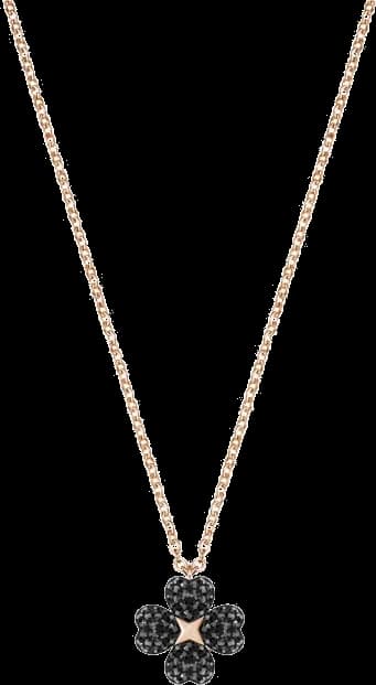 Collier Swarovski Latisha Flower 5420246 plaqué or rose pendentif réversible incrusté de cristaux