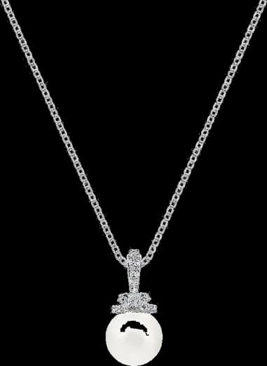 Collier Swarovski Originally 5452584 plaqué rhodium perle blanche