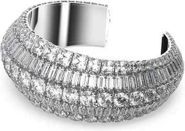 Manchette Swarovski Hyperbola Large Blanc Rhodié