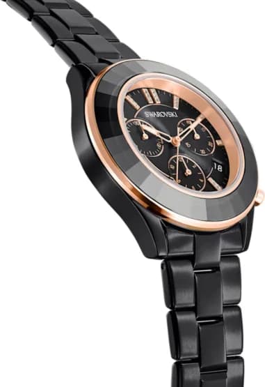 Swarovski Octea Lux Sport 5610472 Chronograph Black Metal Bracelet Watch vue 3