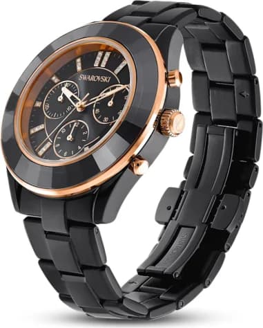 Swarovski Octea Lux Sport 5610472 Chronograph Black Metal Bracelet Watch vue 4