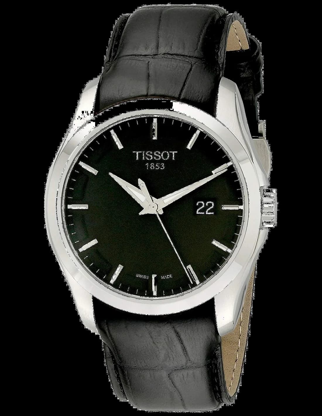 Tissot T0354101605100 vue de côté, bracelet cuir