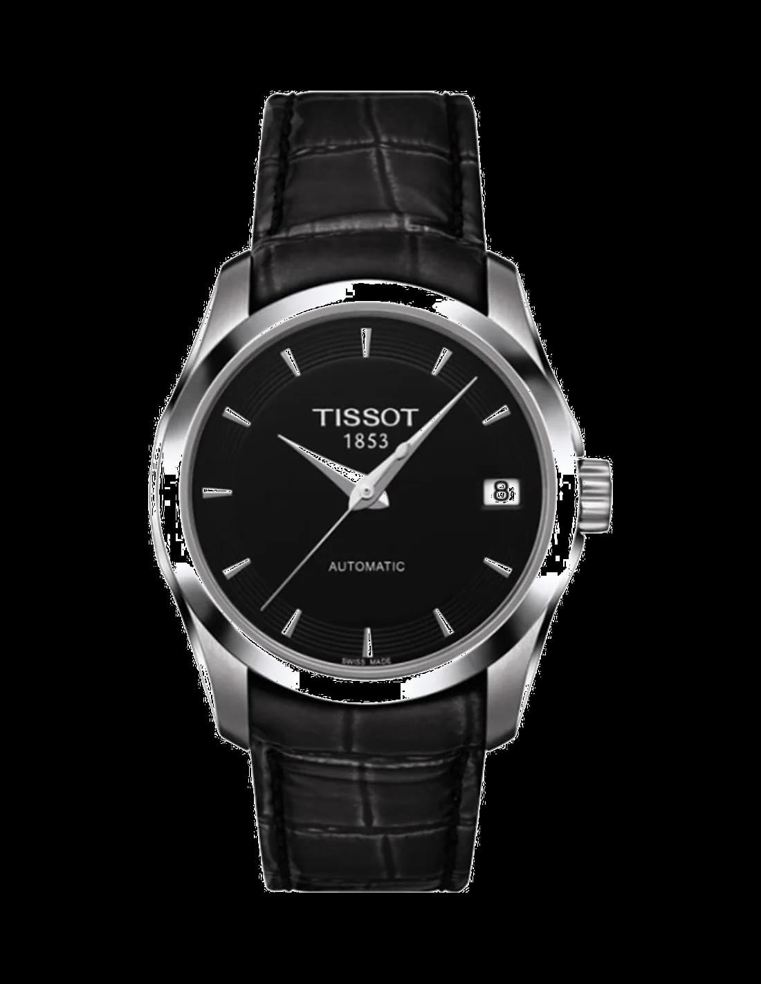Tissot T0352071605100 Couturier Black Dial and Leather Strap Women's Watch vue 2