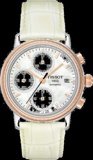 Montre Femme Tissot Bridgeport Lady automatic T71148076 Bracelet en cuir blanc