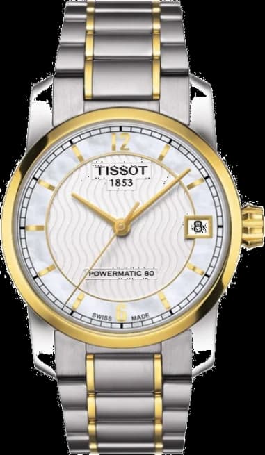 Montre Femme Tissot Titanium Automatic Lady T0872075511700 Finitions dorées