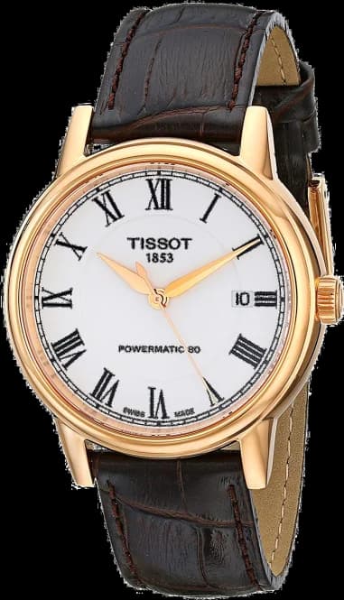 Montre Homme Tissot Carson Automatic T0854073601300 bracelet en cuir brun