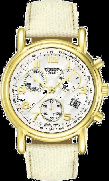 Montre Homme Tissot Carson T71344272 Plaqué Or & Cuir Blanc