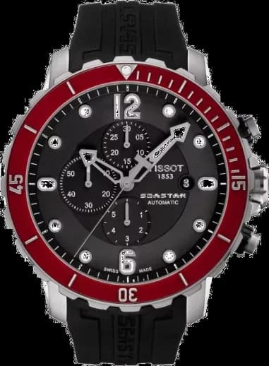Montre Homme Tissot Seastar 1000 Automatic chronograph T0664271705703 Lunette rouge
