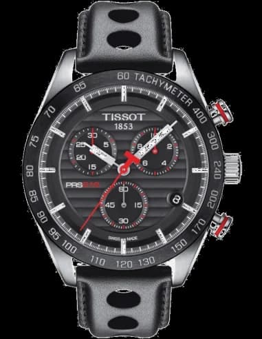Tissot T1004171605100 PRS 516 Chronograph Black Perforated Leather Watch