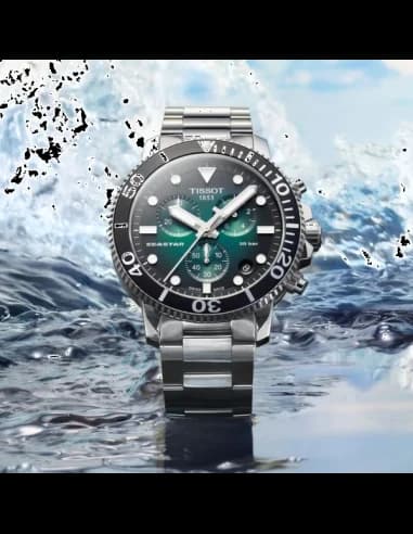 Montre Tissot T1204171109101 homme détail cadran vert
