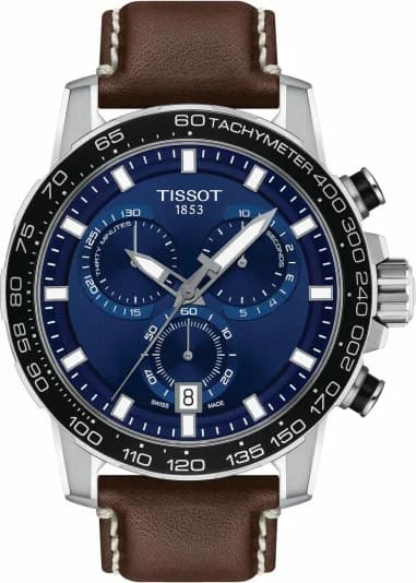 Tissot T1256171604100 Supersport Chrono Brown Leather Strap 45.5 mm Watch