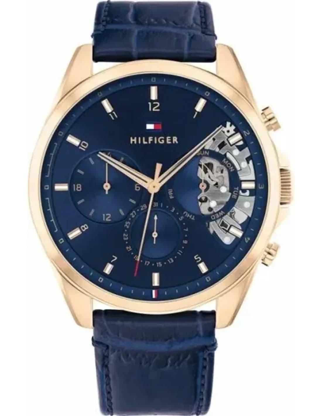 Montre Tommy Hilfiger 1710451 homme cadran bleu bracelet cuir