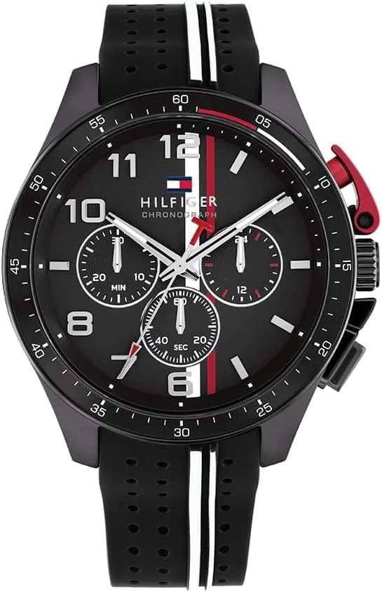 Montre Tommy Hilfiger 1792168 homme cadran noir bracelet silicone