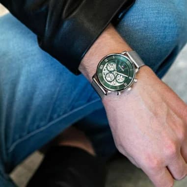 Tommy Hilfiger 1710567 Stainless Steel Silver and Green Skeleton Dial Watch vue 4