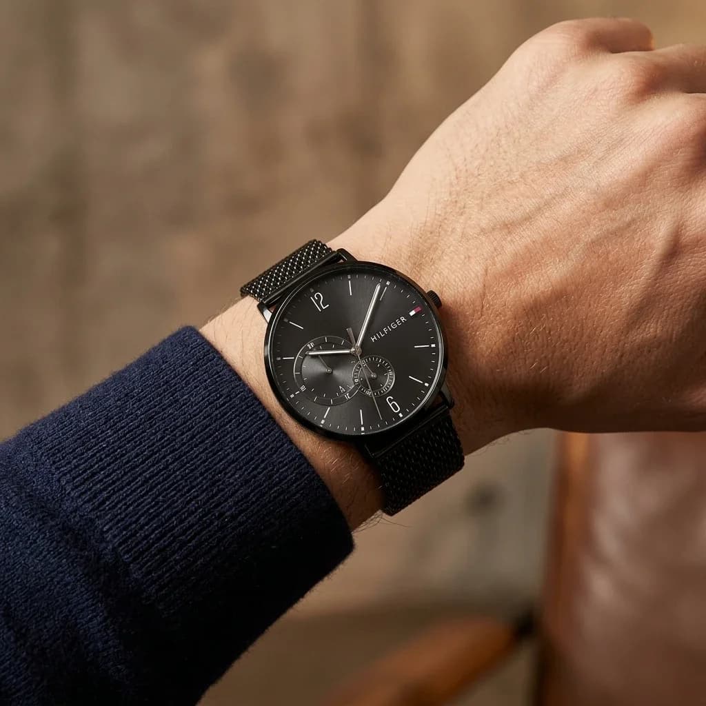 Tommy Hilfiger 1791507 Brooklyn Black Milanese Mesh Watch vue 4