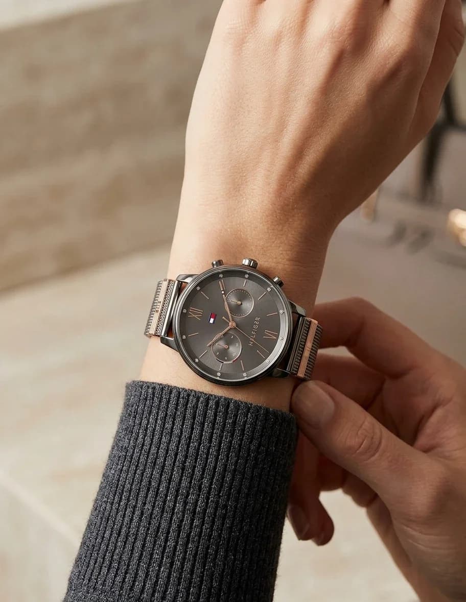 Montre Tommy Hilfiger Blake 1782304 anthracite maille milanaise vue 5