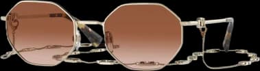 Valentino Garavani VA2040 Hexagonal Sunglasses with chain vue 4