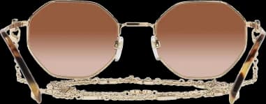 Valentino Garavani VA2040 Hexagonal Sunglasses with chain vue 2