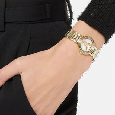 Montre Versace Virtus Mini VET300221 Femme Bracelet Acier Or Swiss Made vue 3