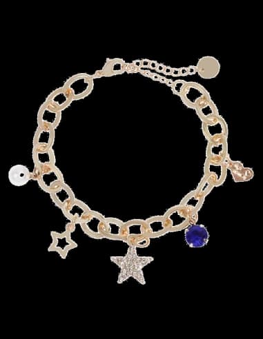 Bracelet à breloques Victoria Bradley en acier plaqué doré