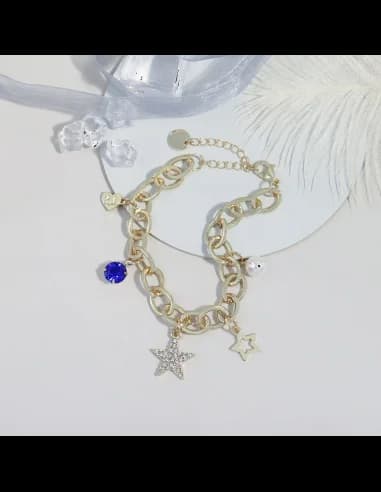 Victoria Bradley gold plated steel charm bracelet vue 2