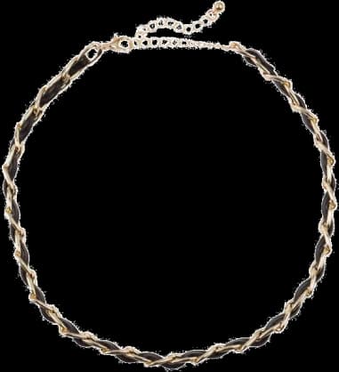 Collier ras du coup chaine simili cuir et acier plaqué or fin Victoria Bradley