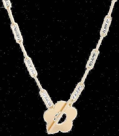 Collier ras du coup floral en acier plaqué or fin Victoria Bradley