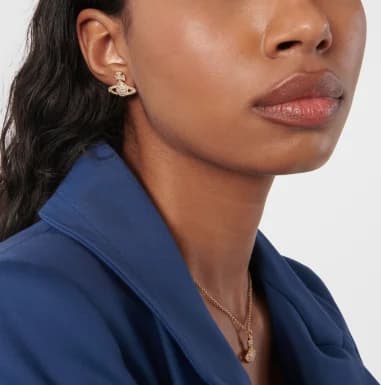 Vivienne Westwood low relief earrings paved with crystals vue 2