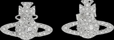 Boucles d'oreilles Vivienne Westwood Grace Bas Relief argentés avec cristaux