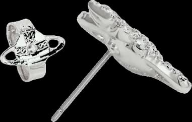 Boucles d'oreilles Vivienne Westwood Grace Bas Relief argentés avec cristaux vue 3