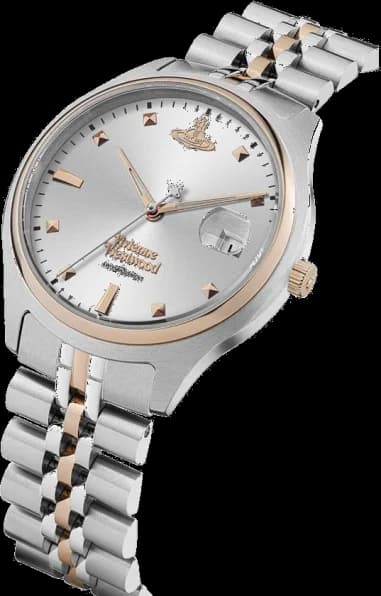 Gros plan sur le cadran argent de la Vivienne Westwood VV261SLSR