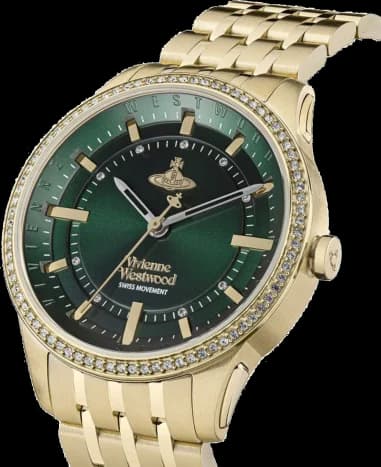 Vivienne Westwood East End VV262GRGD Women's Watch Gold Steel Bracelet Green Dial vue 4
