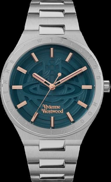 Women's Vivienne Westwood Eltham VV257TLSL watch, silver steel bracelet, blue dial