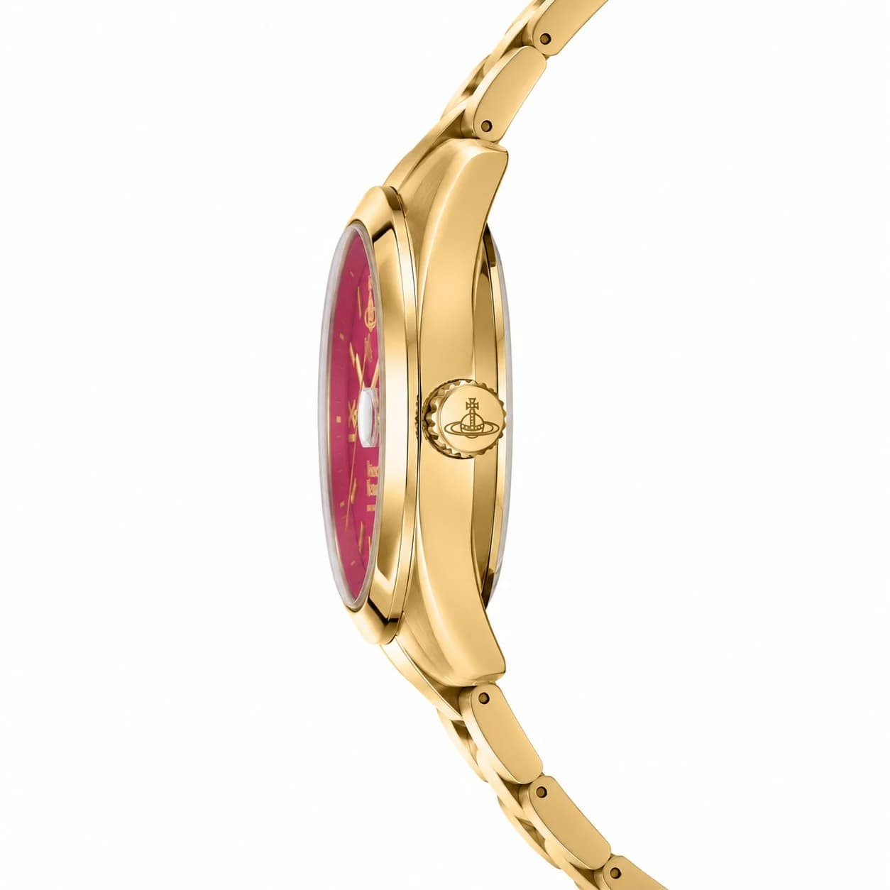 Gros plan sur le cadran rose de la Vivienne Westwood VV292RRGD