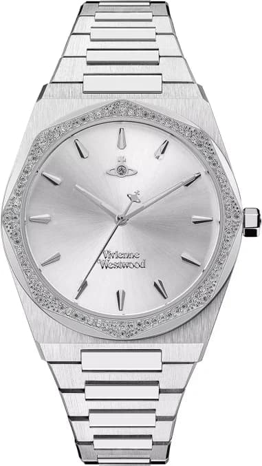 Women's Vivienne Westwood Limehouse VV244SLSL watch, silver steel bracelet, case adorned with rhinestones