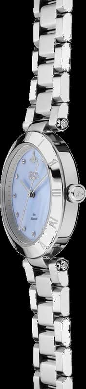 Montre Femme Vivienne Westwood Montagu VV206BLSL bracelet argent en acier cadran bleu nacré vue 4