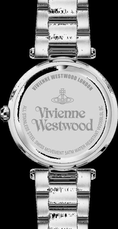 Montre Femme Vivienne Westwood Montagu VV206BLSL bracelet argent en acier cadran bleu nacré vue 5