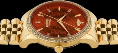 Montre Vivienne Westwood VV208RDGD femme détail cadran rouge