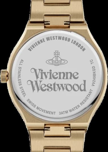 Montre Vivienne Westwood VV249BKGD unisexe détail cadran noir