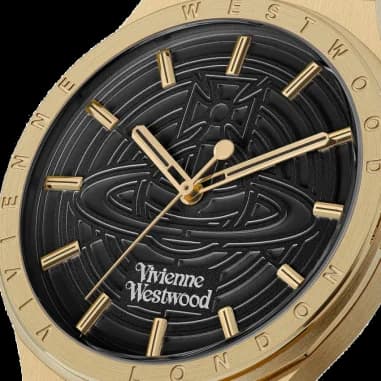 Montre Vivienne Westwood VV249BKGD unisexe verso boîtier or