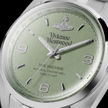 Gros plan sur le cadran vert de la Vivienne Westwood VV274GRSL