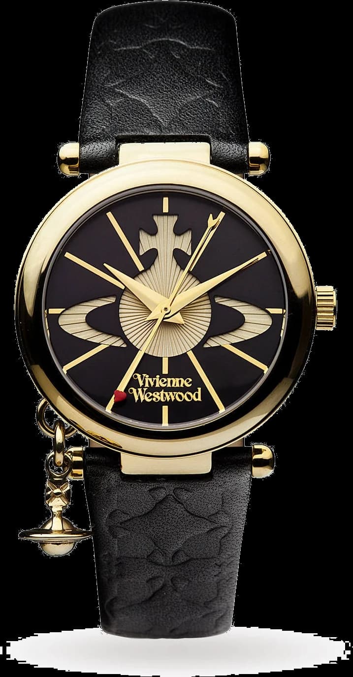 Vivienne Westwood VV006BKGD vue de côté, bracelet cuir
