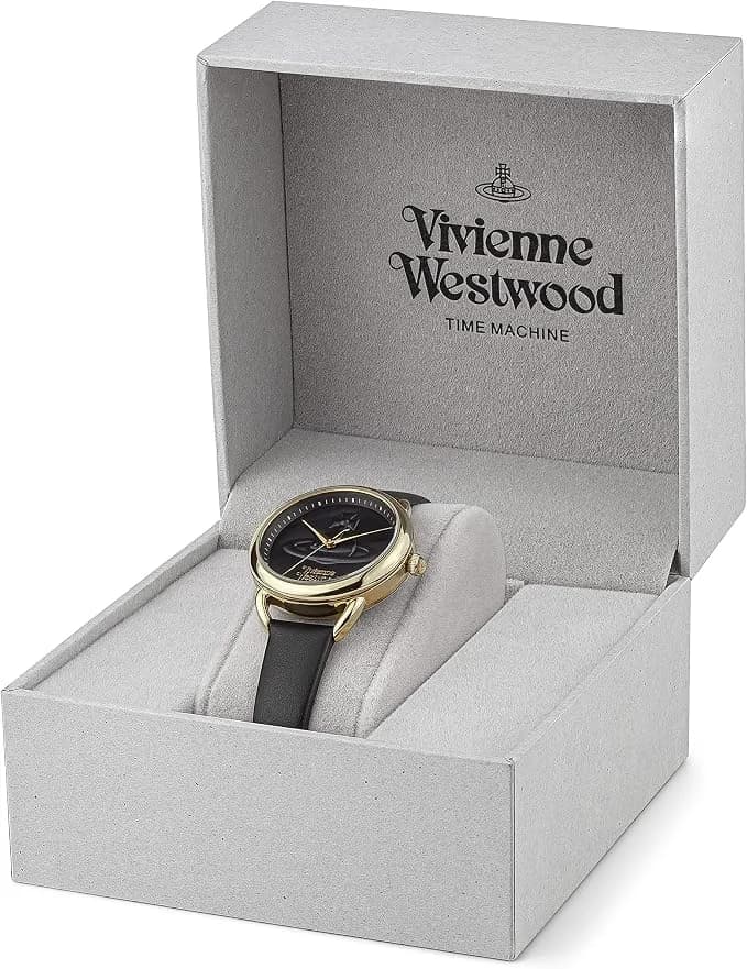 Montre Vivienne Westwood VV163GDBLK femme détail bracelet cuir