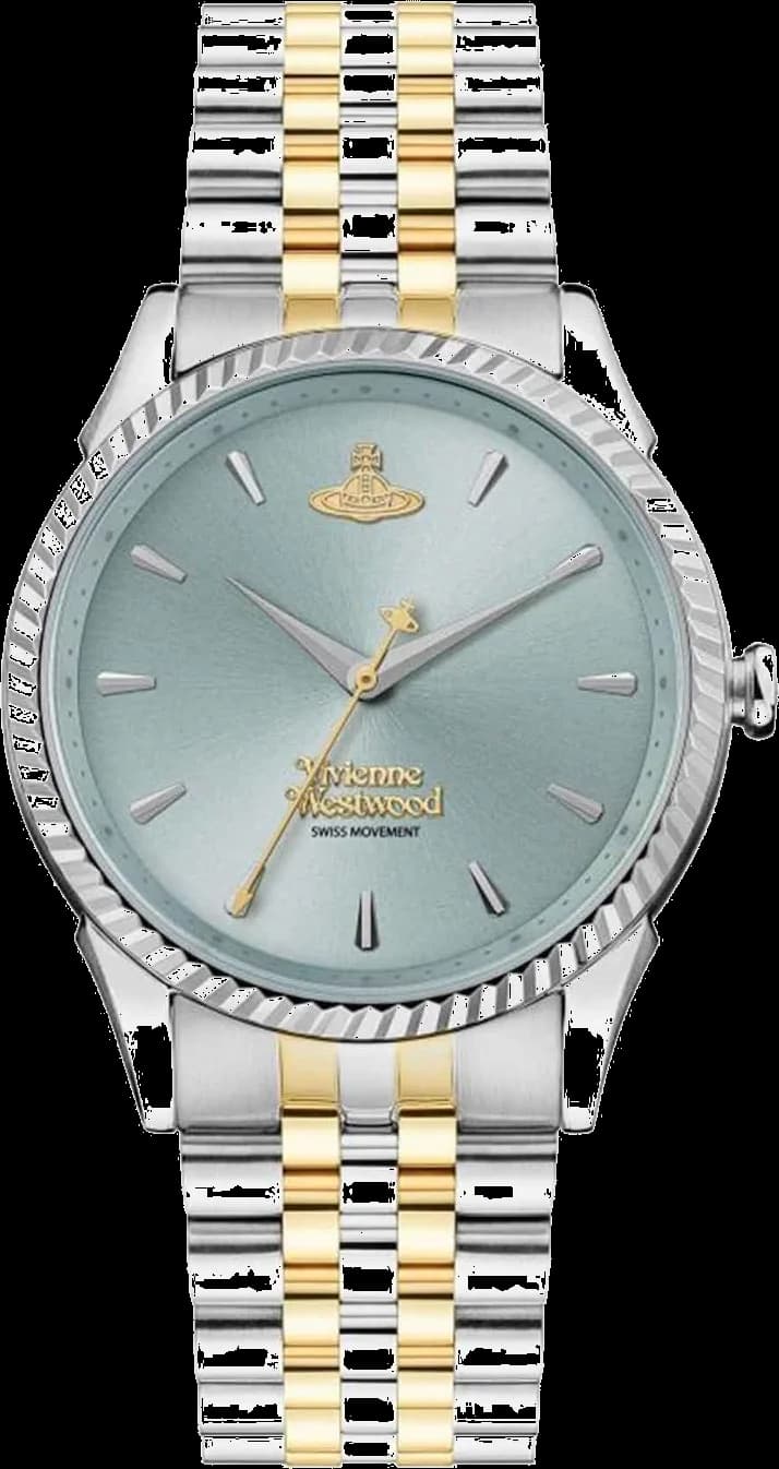 Vivienne Westwood VV240LGRSG vue de côté, bracelet acier