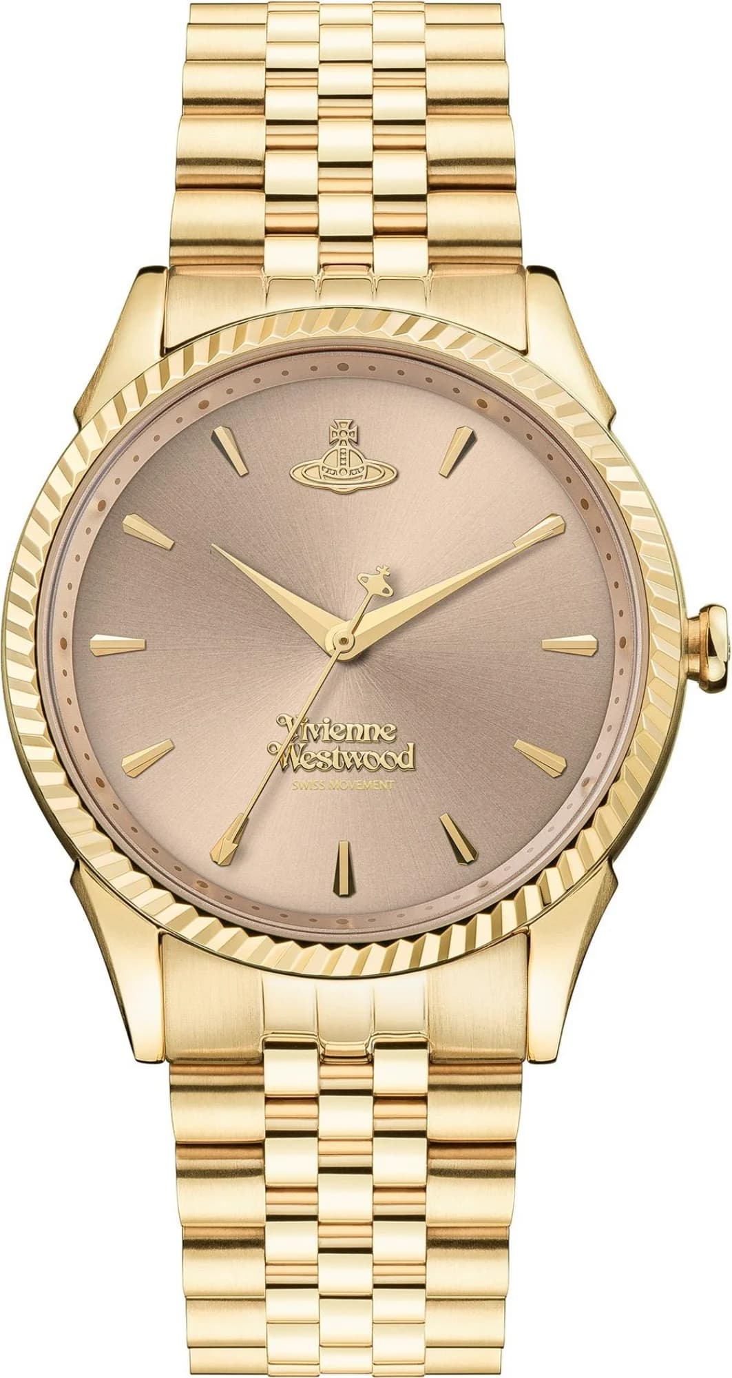 Vivienne Westwood VV240PKGD Gold Stainless Steel and Rose Dial Watch vue 2