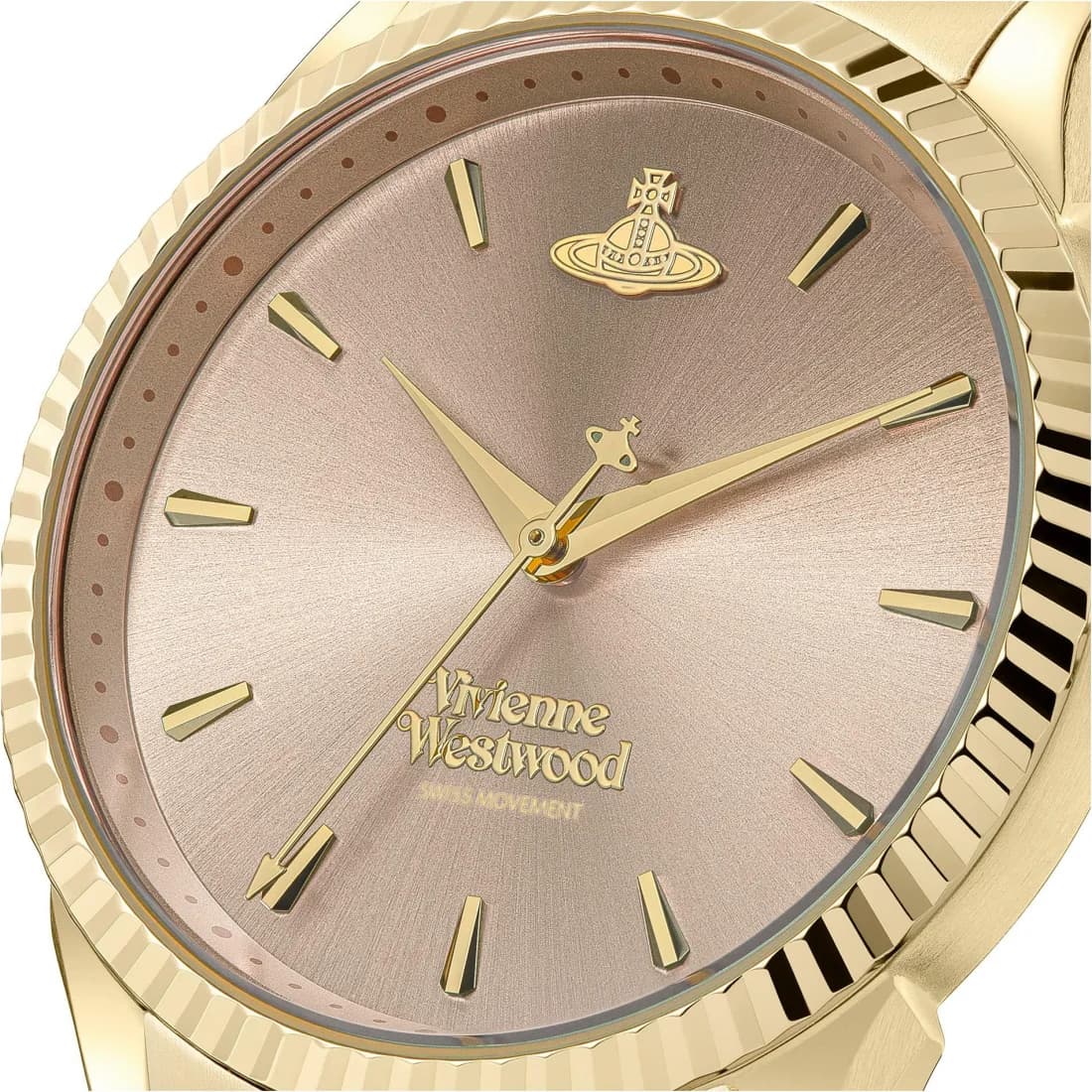 Vivienne Westwood VV240PKGD Gold Stainless Steel and Rose Dial Watch vue 4