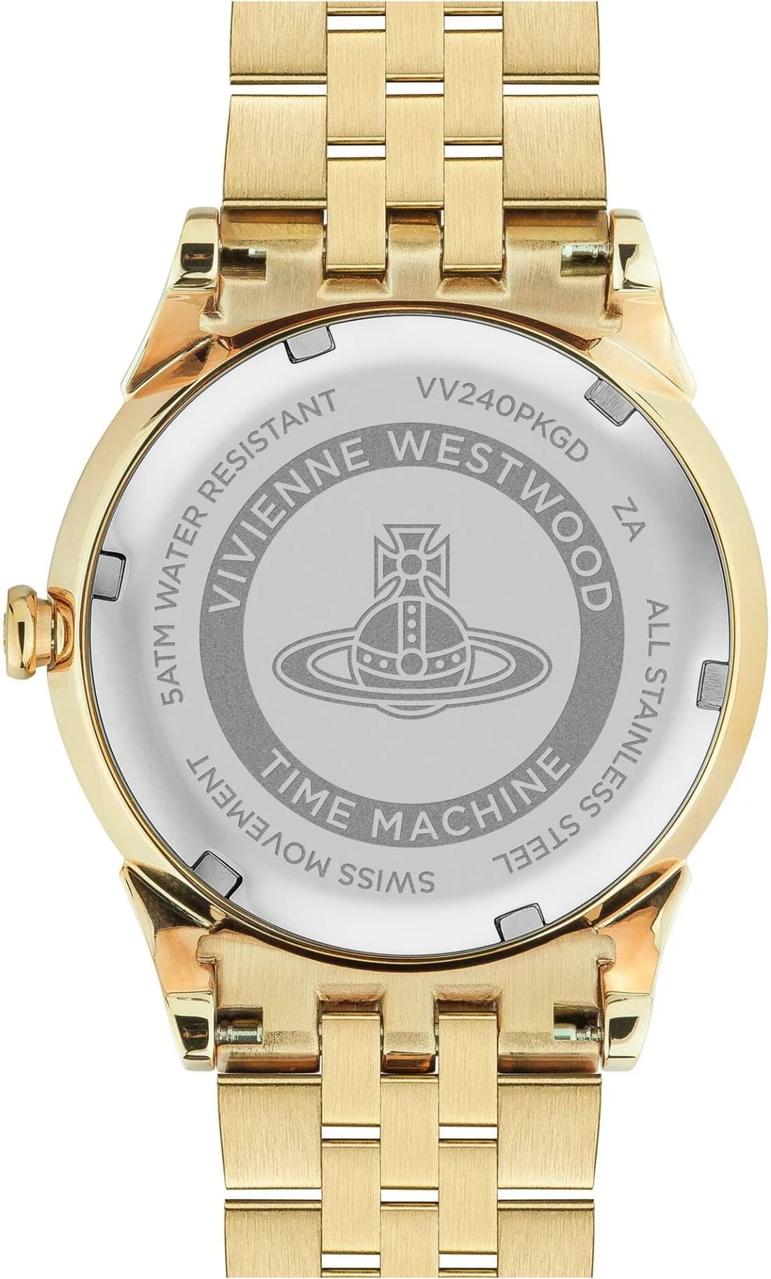 Vivienne Westwood VV240PKGD Gold Stainless Steel and Rose Dial Watch vue 5