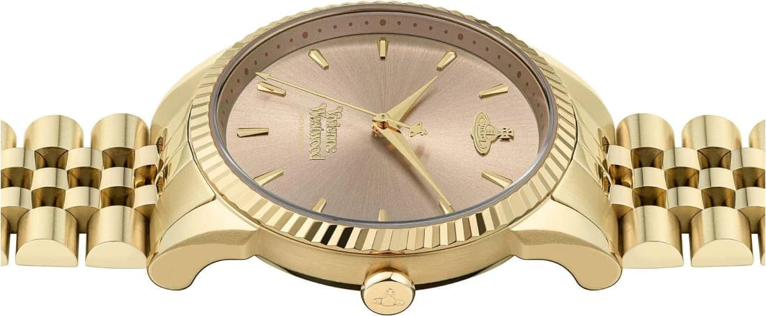 Vivienne Westwood VV240PKGD Gold Stainless Steel and Rose Dial Watch vue 6